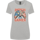 American USA Gamer Video Games Joypad Womens Wider Cut T-Shirt Sports Grey