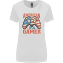 American USA Gamer Video Games Joypad Womens Wider Cut T-Shirt White