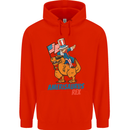 Amerisaurus T-Rex Dabbing Uncle Sam USA Childrens Kids Hoodie Bright Red