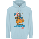 Amerisaurus T-Rex Dabbing Uncle Sam USA Childrens Kids Hoodie Light Blue