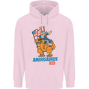 Amerisaurus T-Rex Dabbing Uncle Sam USA Childrens Kids Hoodie Light Pink