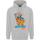 Amerisaurus T-Rex Dabbing Uncle Sam USA Childrens Kids Hoodie Sports Grey