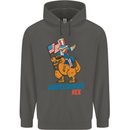 Amerisaurus T-Rex Dabbing Uncle Sam USA Childrens Kids Hoodie Storm Grey