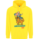 Amerisaurus T-Rex Dabbing Uncle Sam USA Childrens Kids Hoodie Yellow