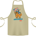 Amerisaurus T-Rex Dabbing Uncle Sam USA Cotton Apron 100% Organic Khaki