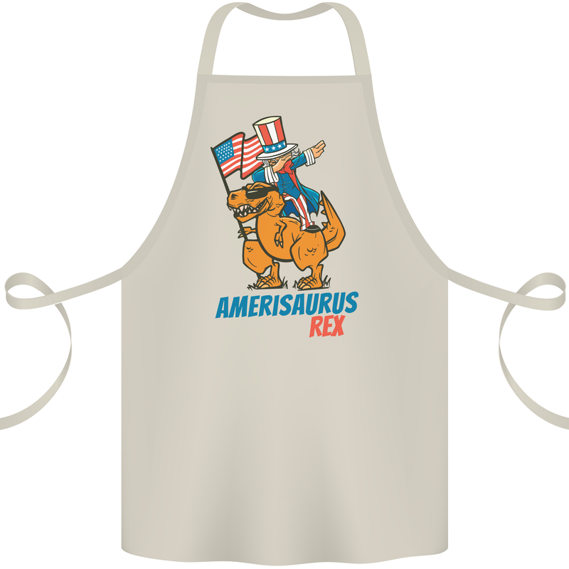 Amerisaurus T-Rex Dabbing Uncle Sam USA Cotton Apron 100% Organic Natural