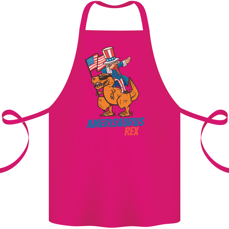 Amerisaurus T-Rex Dabbing Uncle Sam USA Cotton Apron 100% Organic Pink