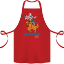 Amerisaurus T-Rex Dabbing Uncle Sam USA Cotton Apron 100% Organic Red