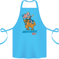 Amerisaurus T-Rex Dabbing Uncle Sam USA Cotton Apron 100% Organic Turquoise