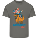 Amerisaurus T-Rex Dabbing Uncle Sam USA Kids T-Shirt Childrens Charcoal