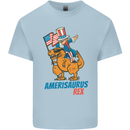 Amerisaurus T-Rex Dabbing Uncle Sam USA Kids T-Shirt Childrens Light Blue