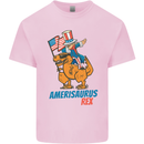 Amerisaurus T-Rex Dabbing Uncle Sam USA Kids T-Shirt Childrens Light Pink