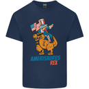 Amerisaurus T-Rex Dabbing Uncle Sam USA Kids T-Shirt Childrens Navy Blue