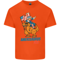 Amerisaurus T-Rex Dabbing Uncle Sam USA Kids T-Shirt Childrens Orange