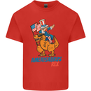 Amerisaurus T-Rex Dabbing Uncle Sam USA Kids T-Shirt Childrens Red