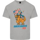 Amerisaurus T-Rex Dabbing Uncle Sam USA Kids T-Shirt Childrens Sports Grey