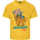 Amerisaurus T-Rex Dabbing Uncle Sam USA Kids T-Shirt Childrens Yellow