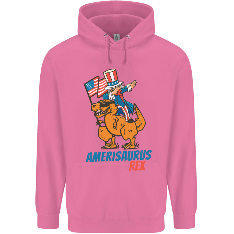 Amerisaurus T-Rex Dabbing Uncle Sam USA Mens 80% Cotton Hoodie Azelea