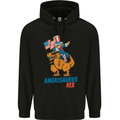 Amerisaurus T-Rex Dabbing Uncle Sam USA Mens 80% Cotton Hoodie Black