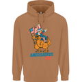 Amerisaurus T-Rex Dabbing Uncle Sam USA Mens 80% Cotton Hoodie Caramel Latte