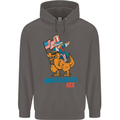Amerisaurus T-Rex Dabbing Uncle Sam USA Mens 80% Cotton Hoodie Charcoal