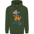 Amerisaurus T-Rex Dabbing Uncle Sam USA Mens 80% Cotton Hoodie Forest Green