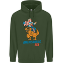 Amerisaurus T-Rex Dabbing Uncle Sam USA Mens 80% Cotton Hoodie Forest Green