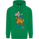 Amerisaurus T-Rex Dabbing Uncle Sam USA Mens 80% Cotton Hoodie Irish Green