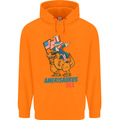 Amerisaurus T-Rex Dabbing Uncle Sam USA Mens 80% Cotton Hoodie Orange