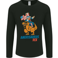 Amerisaurus T-Rex Dabbing Uncle Sam USA Mens Long Sleeve T-Shirt Black