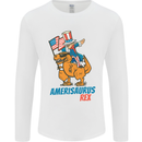Amerisaurus T-Rex Dabbing Uncle Sam USA Mens Long Sleeve T-Shirt White