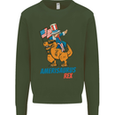 Amerisaurus T-Rex Dabbing Uncle Sam USA Mens Sweatshirt Jumper Forest Green