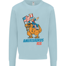 Amerisaurus T-Rex Dabbing Uncle Sam USA Mens Sweatshirt Jumper Light Blue