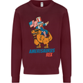 Amerisaurus T-Rex Dabbing Uncle Sam USA Mens Sweatshirt Jumper Maroon