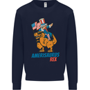 Amerisaurus T-Rex Dabbing Uncle Sam USA Mens Sweatshirt Jumper Navy Blue