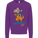 Amerisaurus T-Rex Dabbing Uncle Sam USA Mens Sweatshirt Jumper Purple