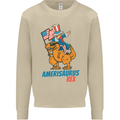 Amerisaurus T-Rex Dabbing Uncle Sam USA Mens Sweatshirt Jumper Sand