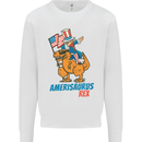 Amerisaurus T-Rex Dabbing Uncle Sam USA Mens Sweatshirt Jumper White