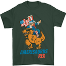 Amerisaurus T-Rex Dabbing Uncle Sam USA Mens T-Shirt Cotton Gildan Forest Green