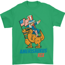 Amerisaurus T-Rex Dabbing Uncle Sam USA Mens T-Shirt Cotton Gildan Irish Green