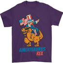 Amerisaurus T-Rex Dabbing Uncle Sam USA Mens T-Shirt Cotton Gildan Purple