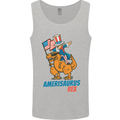 Amerisaurus T-Rex Dabbing Uncle Sam USA Mens Vest Tank Top Sports Grey