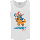Amerisaurus T-Rex Dabbing Uncle Sam USA Mens Vest Tank Top White
