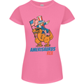 Amerisaurus T-Rex Dabbing Uncle Sam USA Womens Petite Cut T-Shirt Azalea