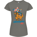 Amerisaurus T-Rex Dabbing Uncle Sam USA Womens Petite Cut T-Shirt Charcoal