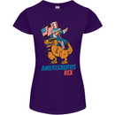 Amerisaurus T-Rex Dabbing Uncle Sam USA Womens Petite Cut T-Shirt Purple