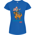 Amerisaurus T-Rex Dabbing Uncle Sam USA Womens Petite Cut T-Shirt Royal Blue