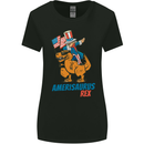 Amerisaurus T-Rex Dabbing Uncle Sam USA Womens Wider Cut T-Shirt Black