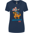 Amerisaurus T-Rex Dabbing Uncle Sam USA Womens Wider Cut T-Shirt Navy Blue