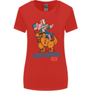 Amerisaurus T-Rex Dabbing Uncle Sam USA Womens Wider Cut T-Shirt Red